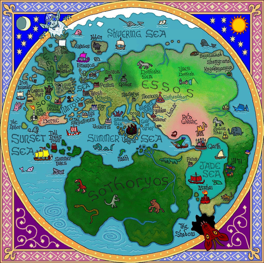 Wonderful Stylized Maps Of Grrm S A Song Of Ice And Fire A