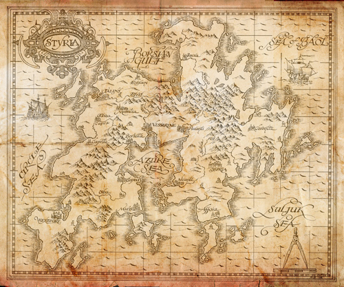 The map for Best Served Cold by Joe Abercrombie.